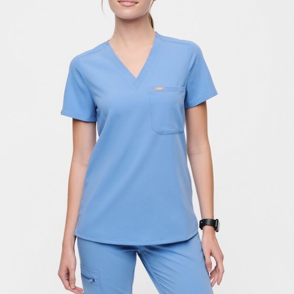 Figs Ceil Blue Catarina Scrub Top